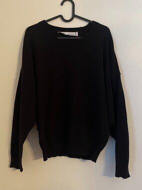 IRO Black Sweater 90% Cotton 10% Cashmere Size XS